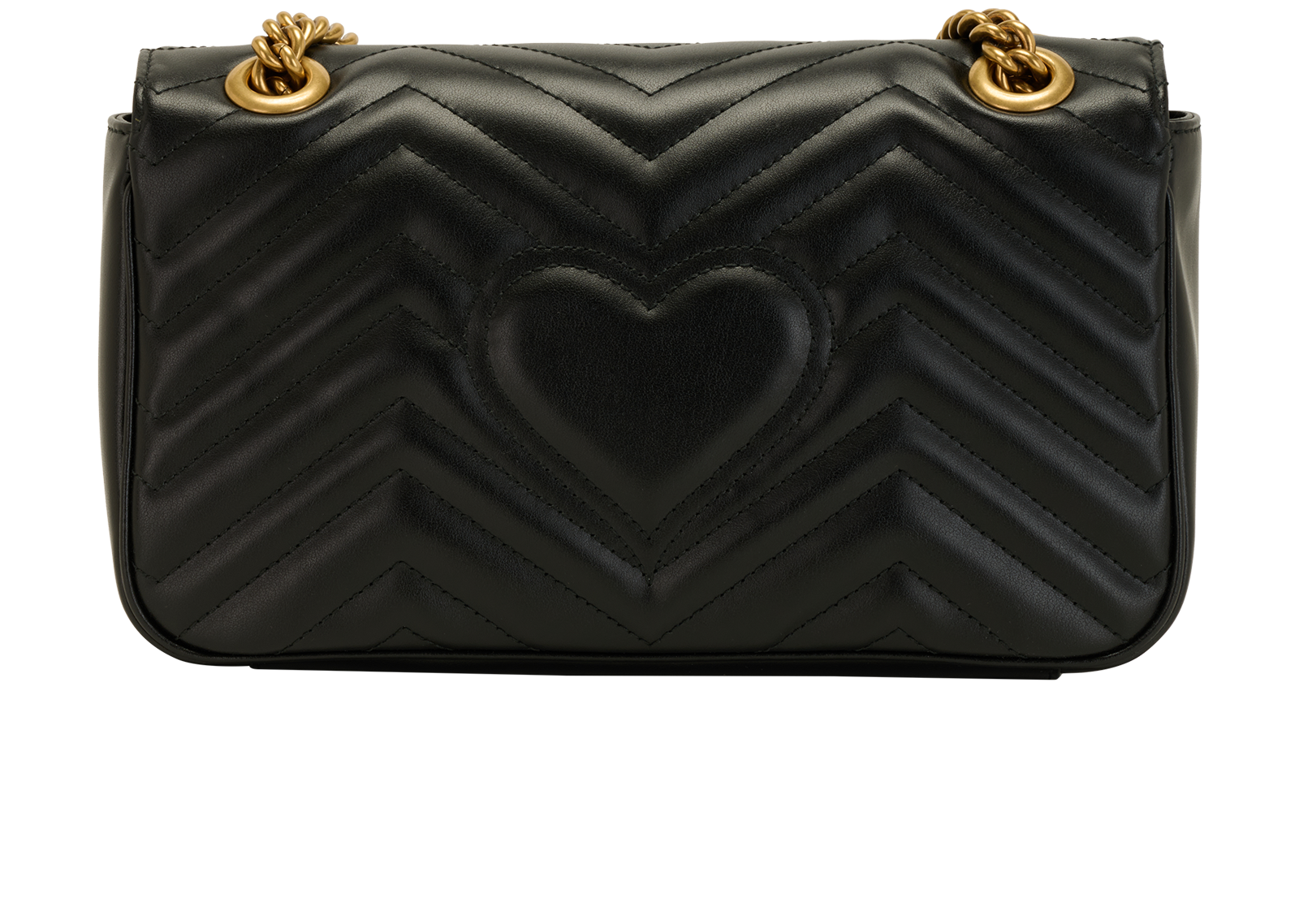 Medium GG Marmont Shoulder Bag, &pound;1,400, Handbags, Black, Leather, Back view